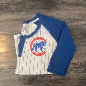 MLB Cubs Baseball Tee, Small, No Number